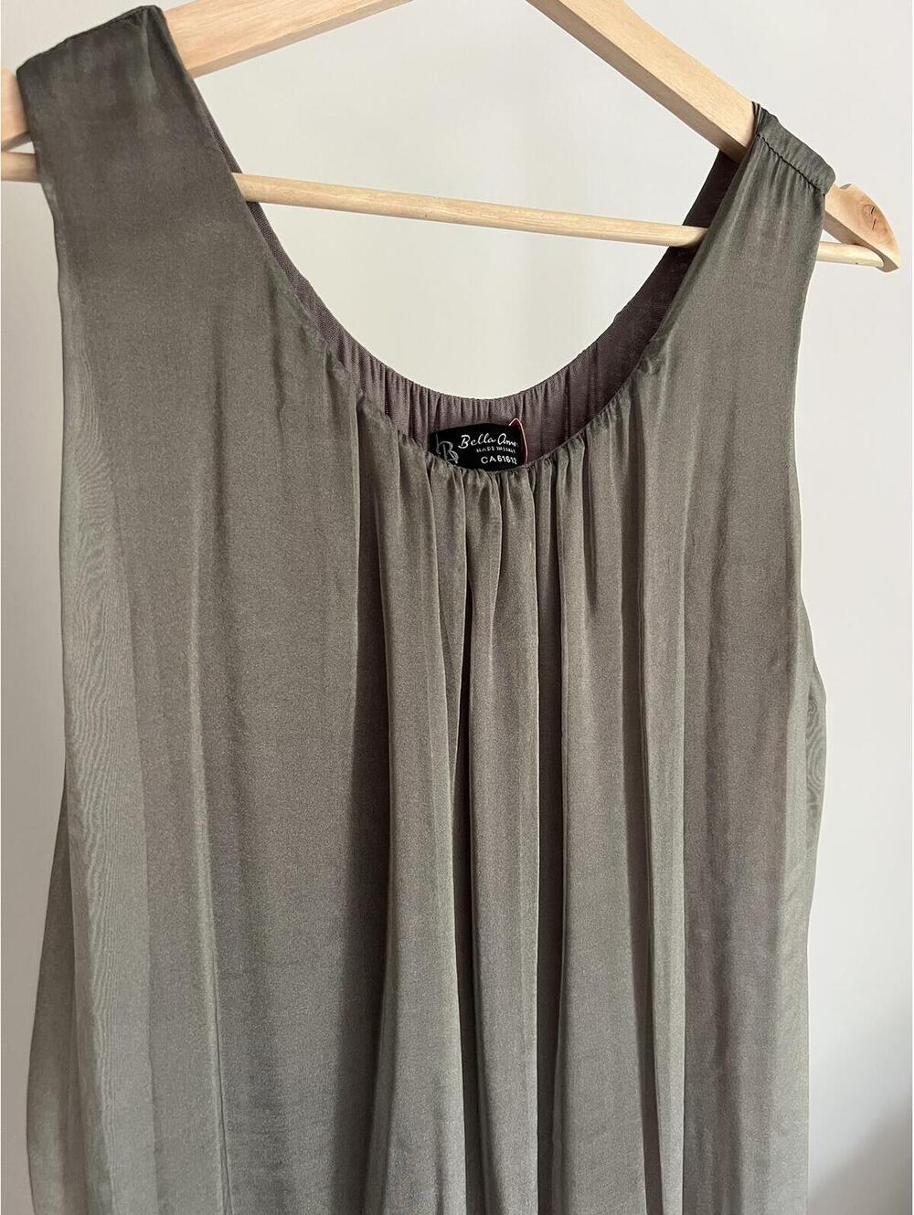 Bella Amore Gray/Tan/Gold/Leopard Ombre 100% Silk Dress, Made in Italy - Picture 2 of 6